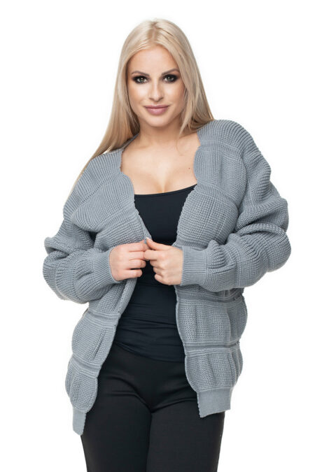 Sweter Kardigan Model 40022 Grey - PeeKaBoo