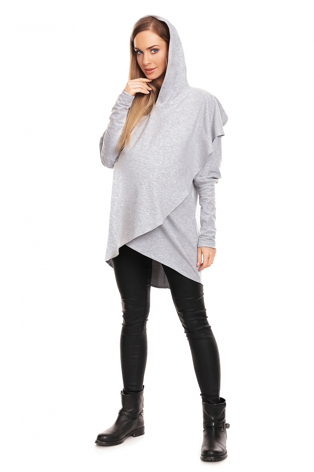 Bluza Ciążowa Model 0146 Grey - PeeKaBoo - obrazek 2
