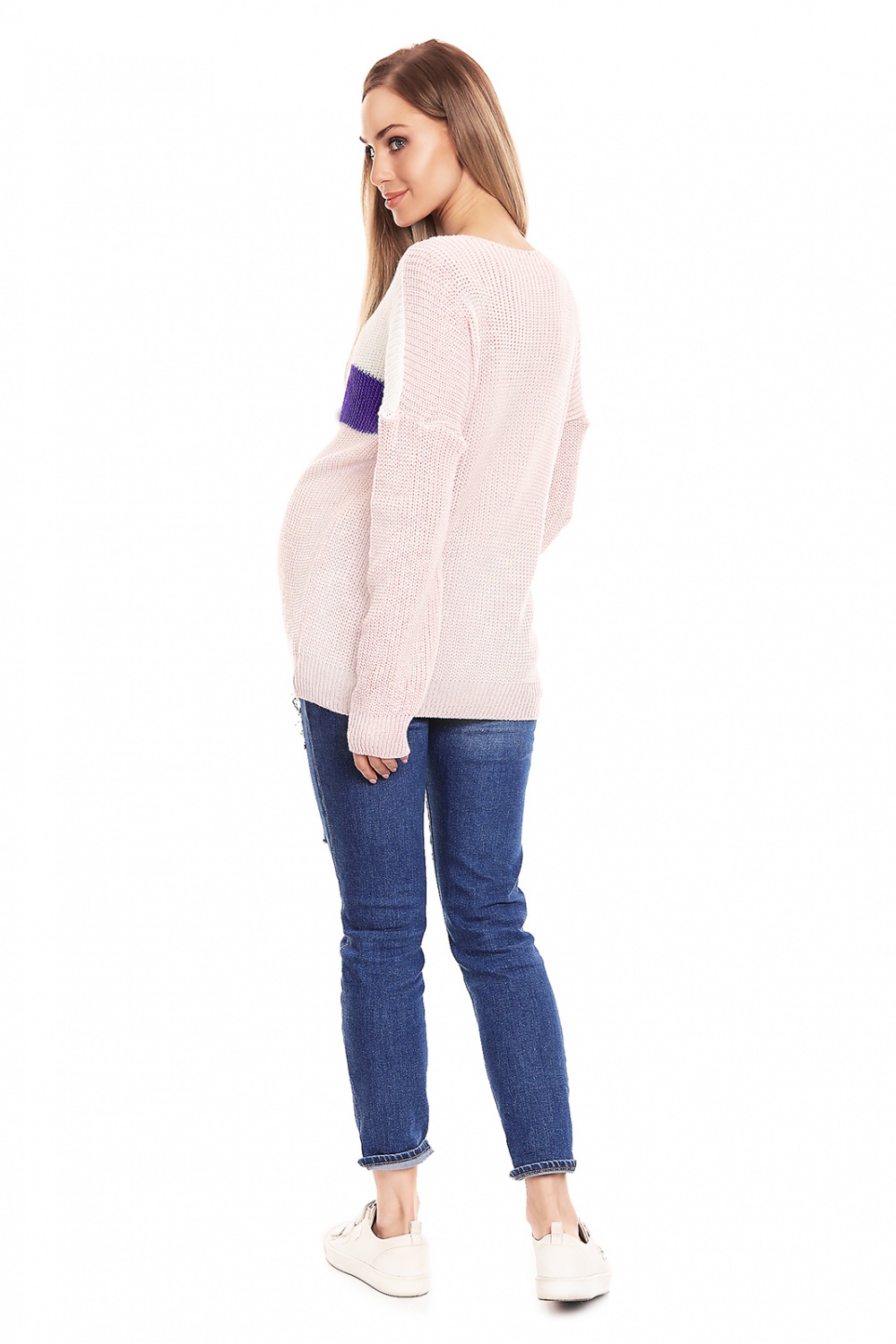 Sweter Ciążowy Model 40023 Powder Pink - PeeKaBoo - obrazek 3