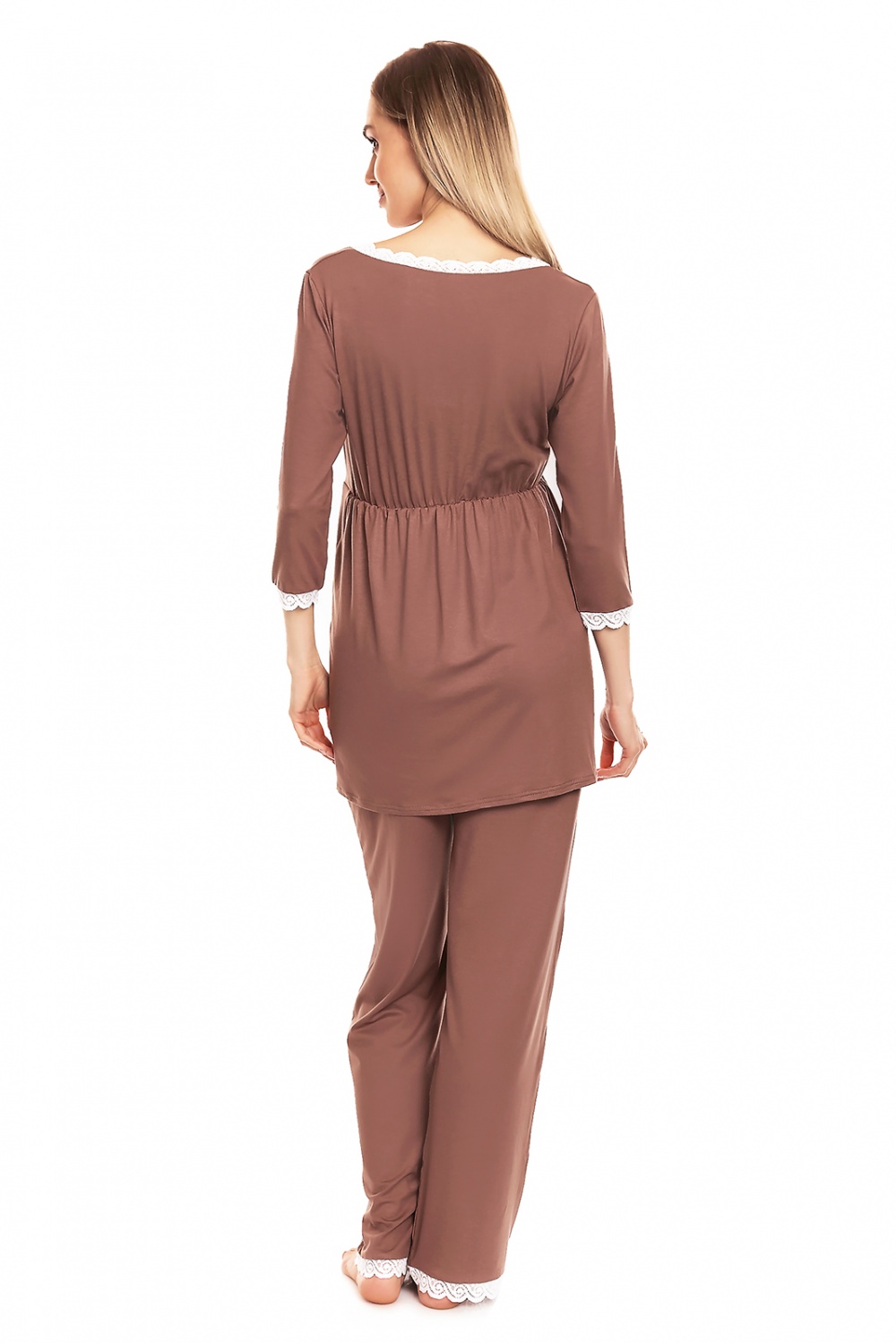 Piżama Ciążowa Model 0136 Cappuccino - PeeKaBoo - obrazek 3