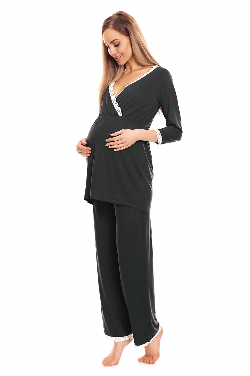Piżama Ciążowa Model 0136 Grafit - PeeKaBoo - obrazek 2