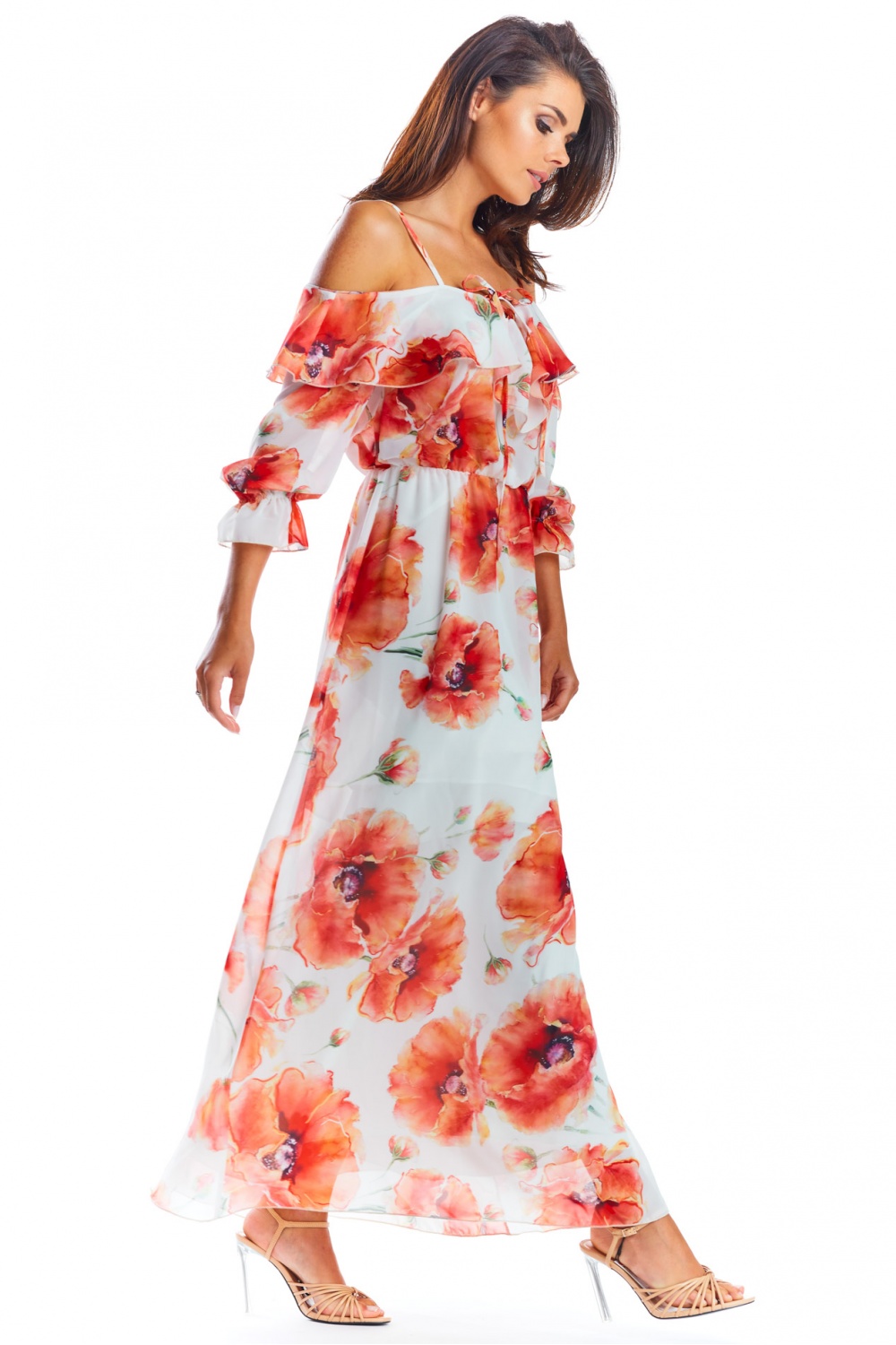 Sukienka Model A311 Red Flowers - awama - obrazek 2