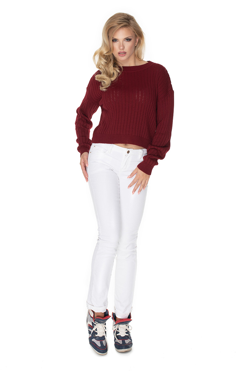 Sweter Damski Model 70022 Bordo - PeeKaBoo - obrazek 2