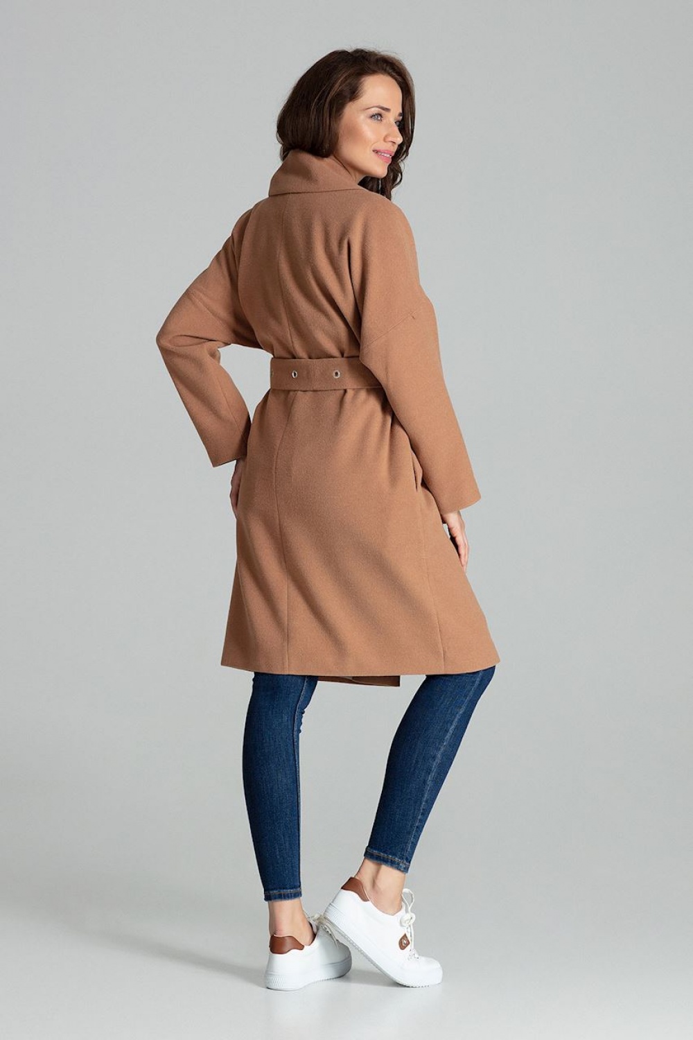 Płaszcz Damski Model L054 Beige - Lenitif - obrazek 3