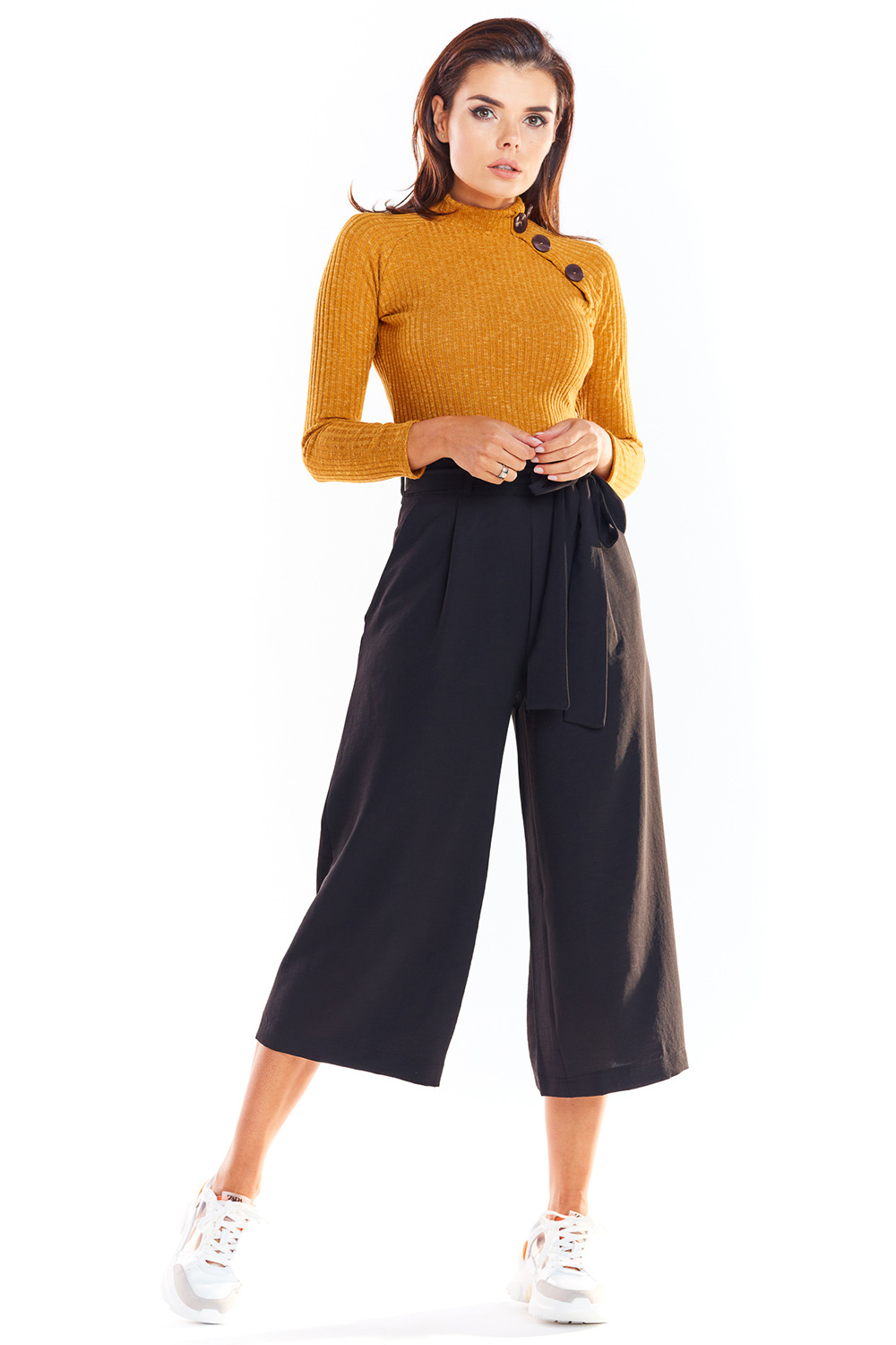 Sweter Damski Model A315 Camel - awama - obrazek 2