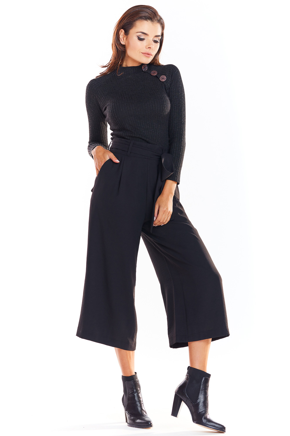 Sweter Damski Model A315 Black - awama - obrazek 2