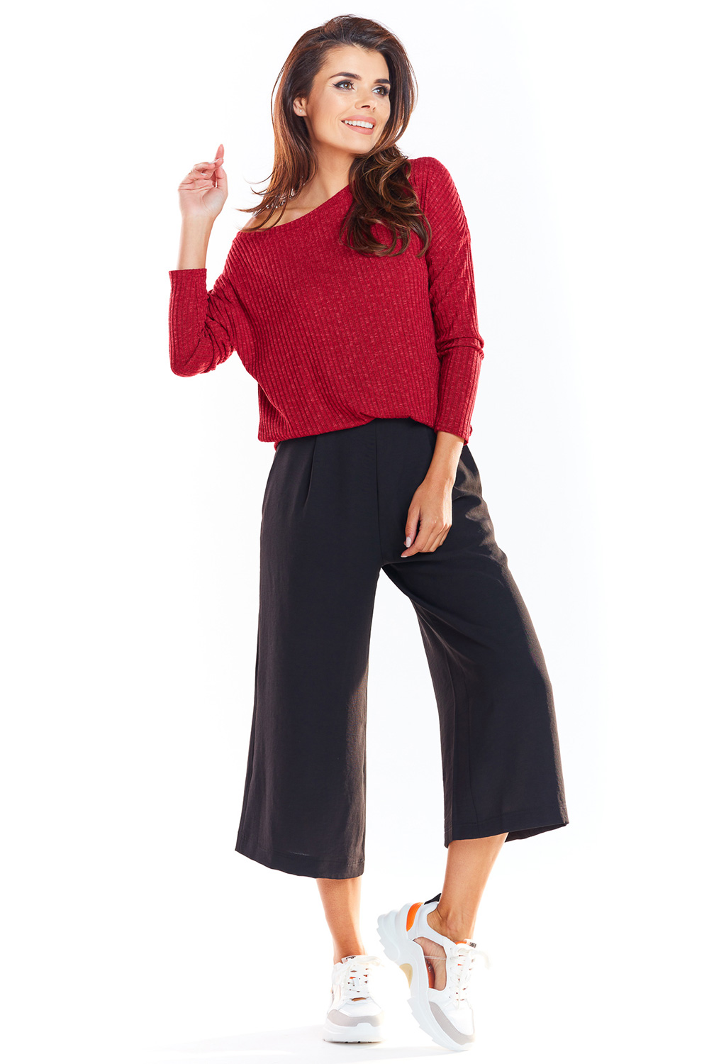 Sweter Damski Model A333 Bordo - awama - obrazek 2