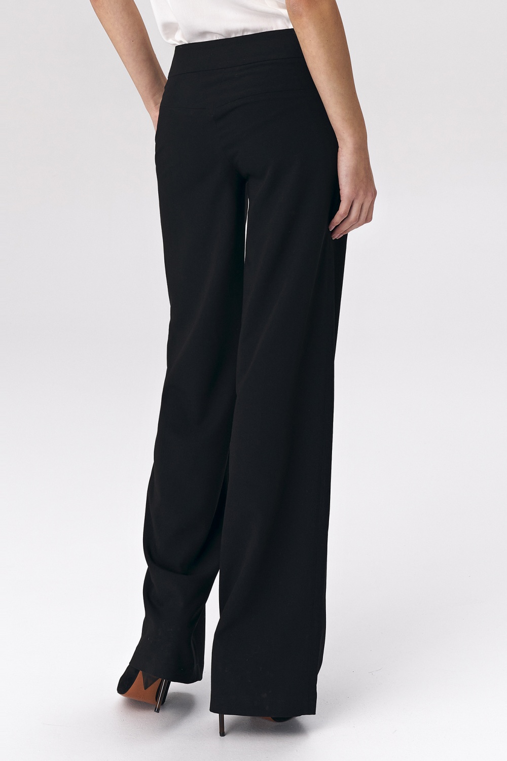 Czarne spodnie palazzo SD38 Black - Nife - obrazek 3