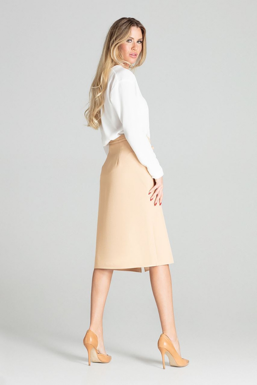 Spódnica Model M697 Beige - Figl - obrazek 3