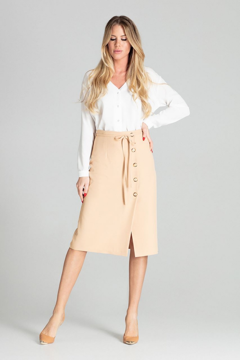 Spódnica Model M697 Beige - Figl - obrazek 4