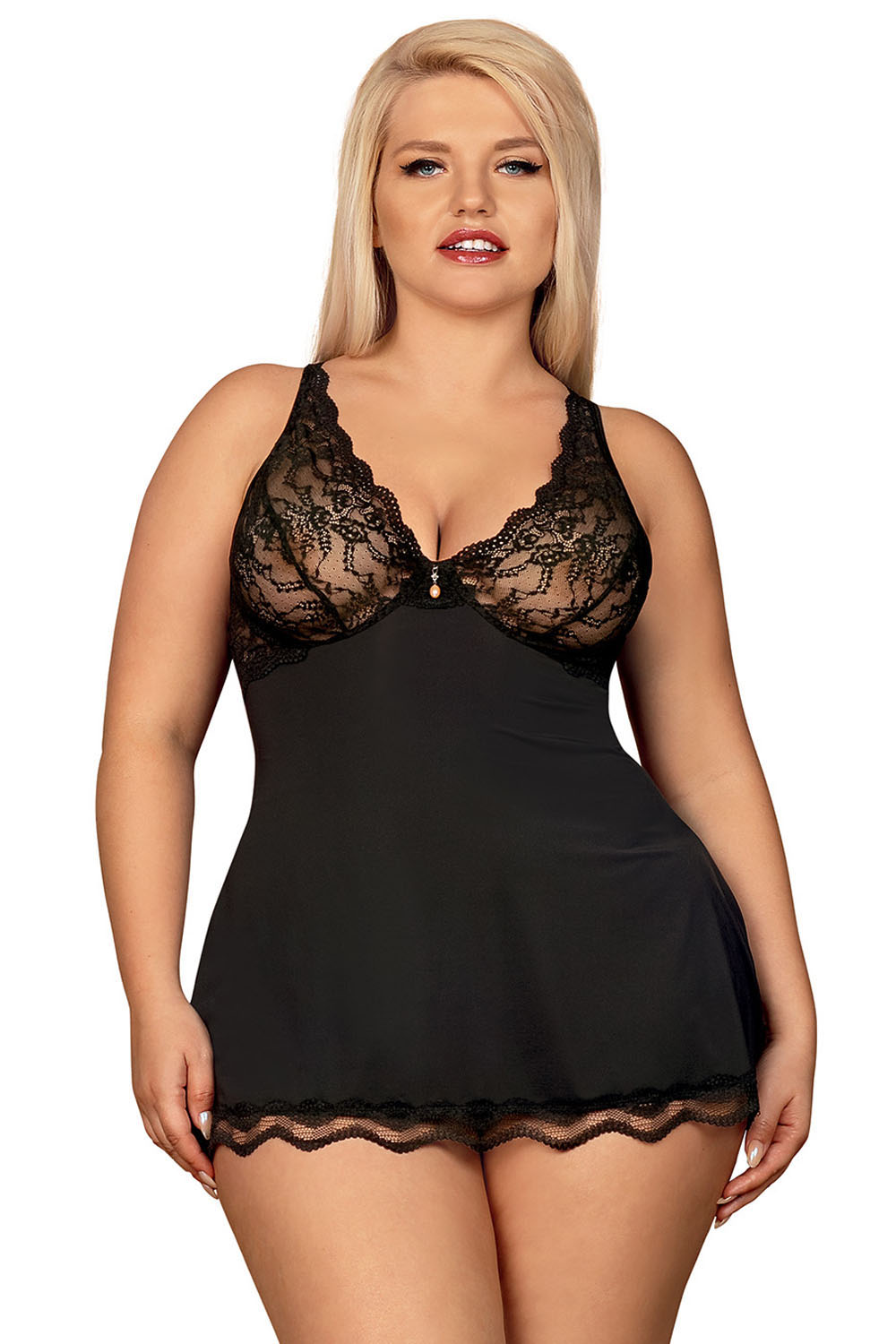 Komplet Model Luvae Babydoll Black - Obsessive - obrazek 2