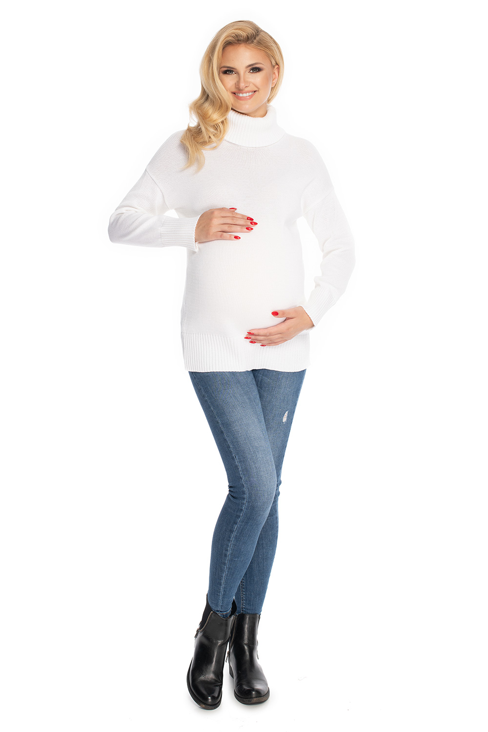 Golf Damski Model 70037 Cream - PeeKaBoo - obrazek 2