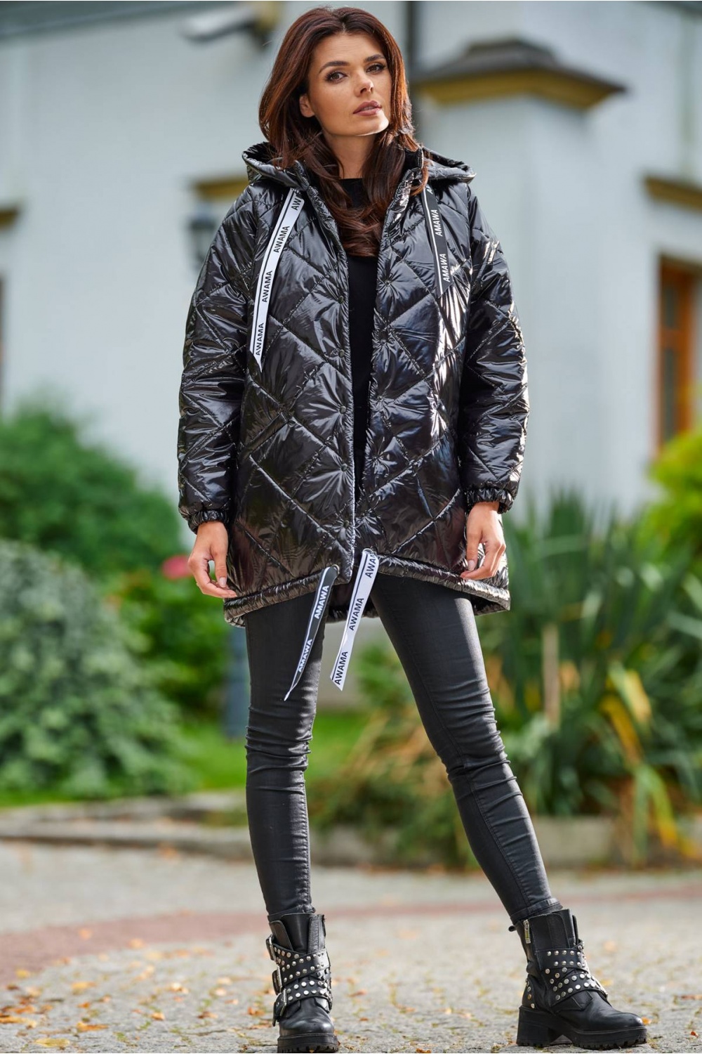 Kurtka Damska Model A385 Black Pikówka - awama - obrazek 2