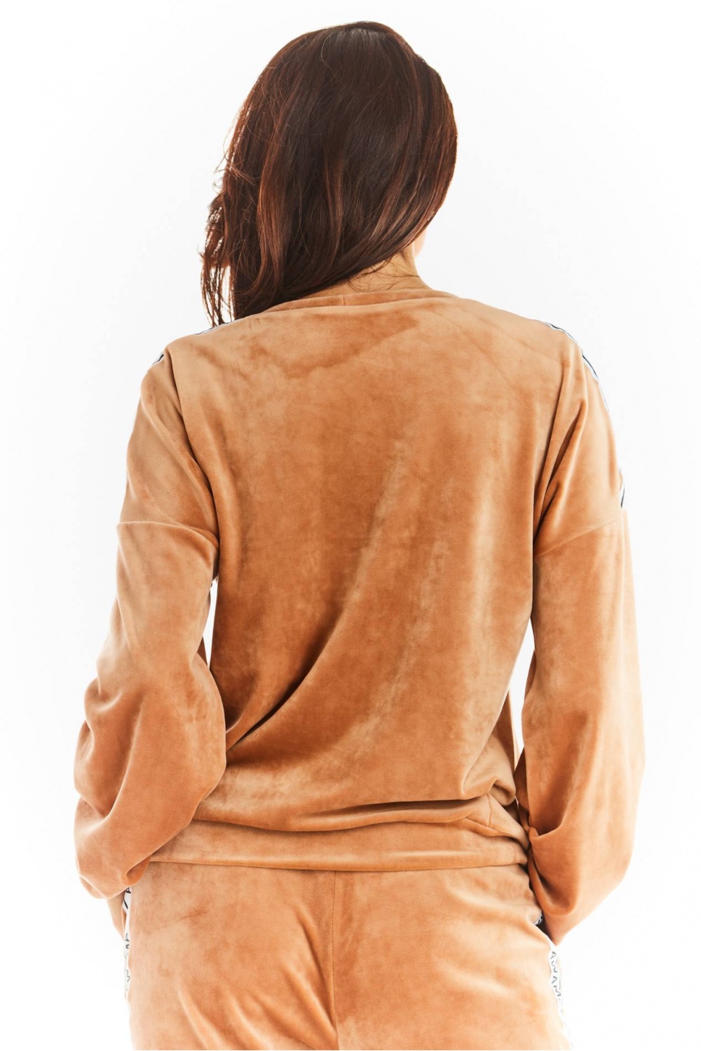 Bluza Damska Model A374 Beige Welur - awama - obrazek 3