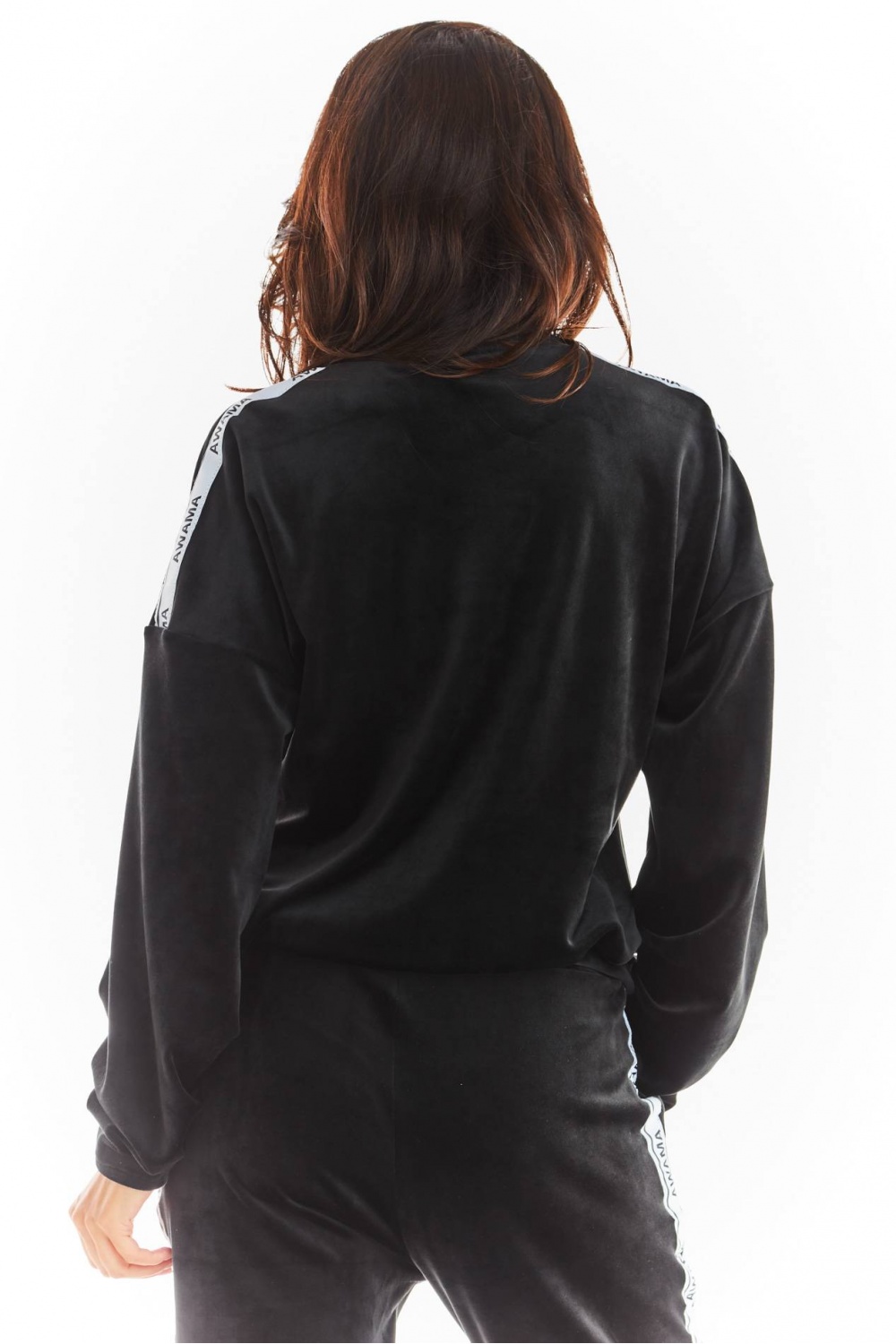 Bluza Damska Model A374 Black Welur - awama - obrazek 3