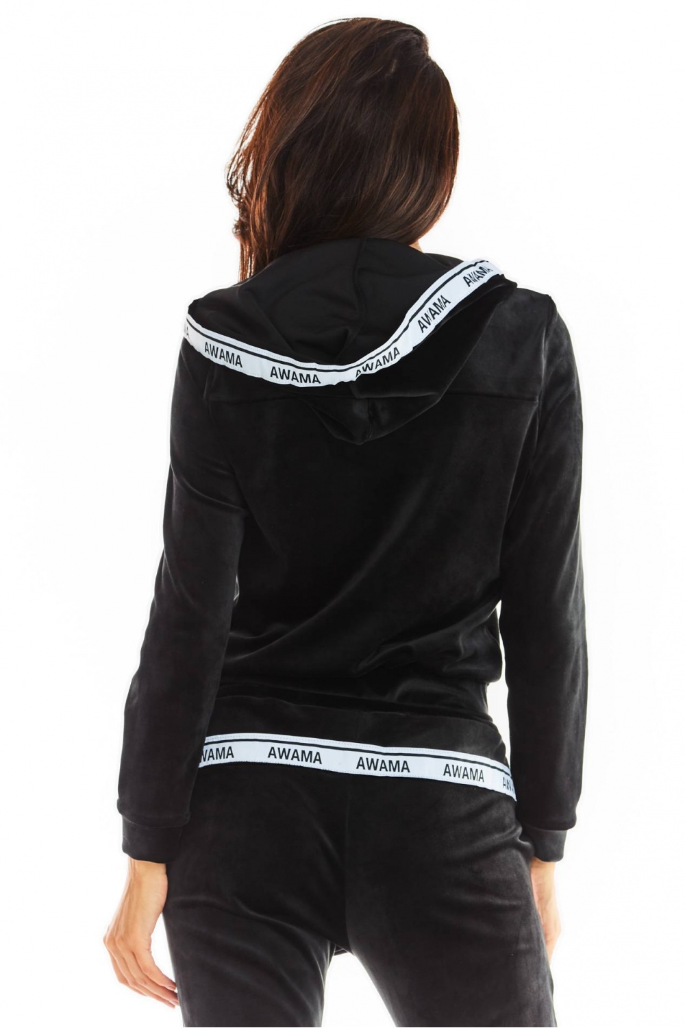 Bluza Damska Model A373 Black Welur - awama - obrazek 3