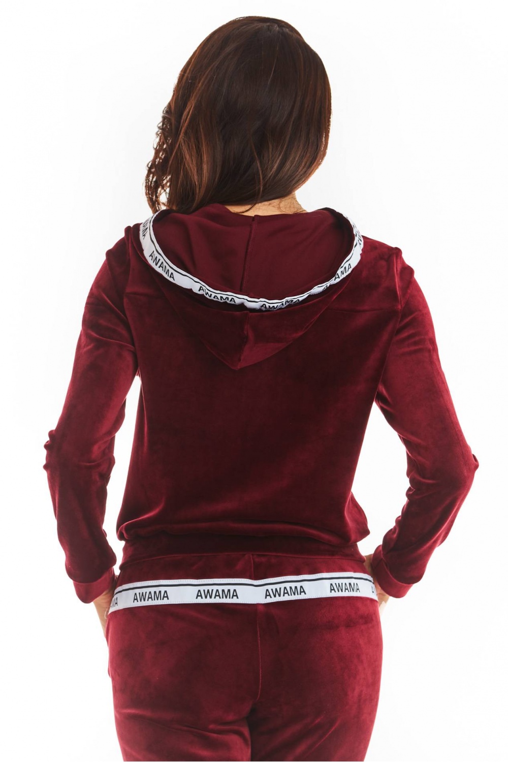 Bluza Damska Model A373 Bordo Welur - awama - obrazek 3