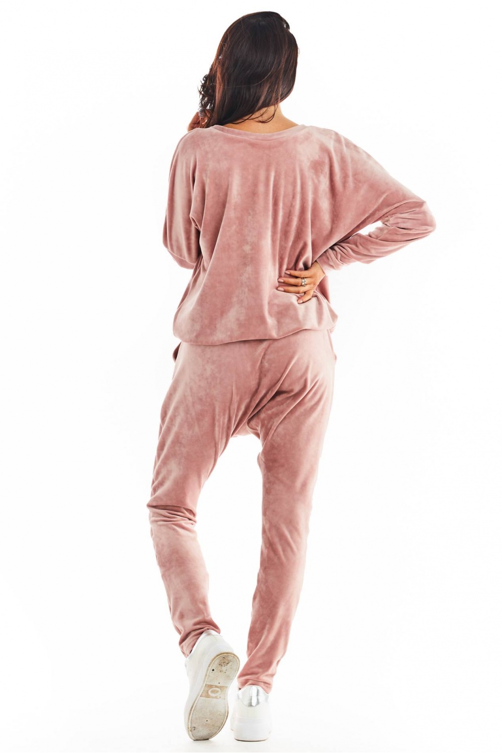 Spodnie Damskie Model A377 Pink Welur - awama - obrazek 3