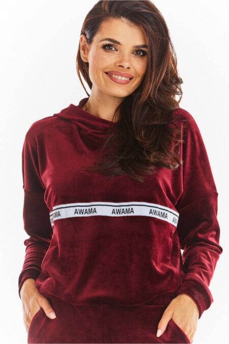 Bluza Damska Model A371 Bordo Welur - awama