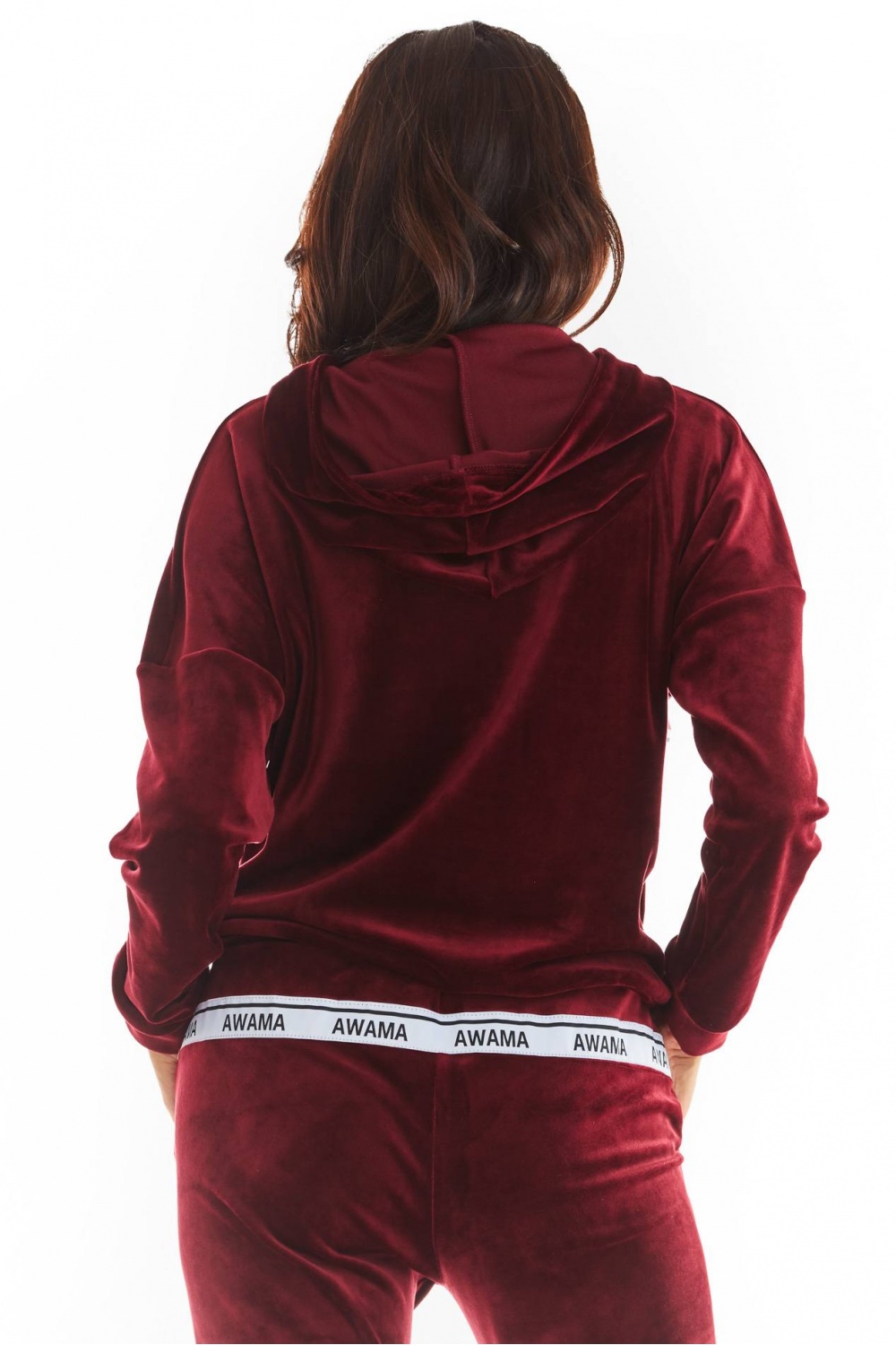 Bluza Damska Model A371 Bordo Welur - awama - obrazek 3