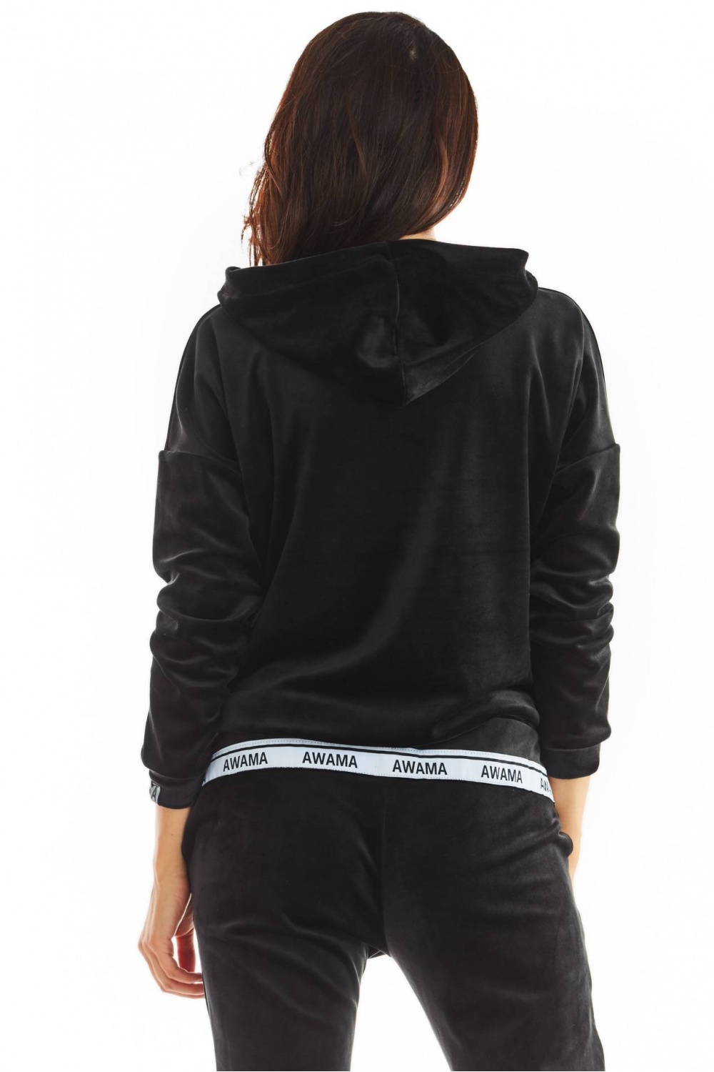 Bluza Damska Model A371 Black Welur - awama - obrazek 3