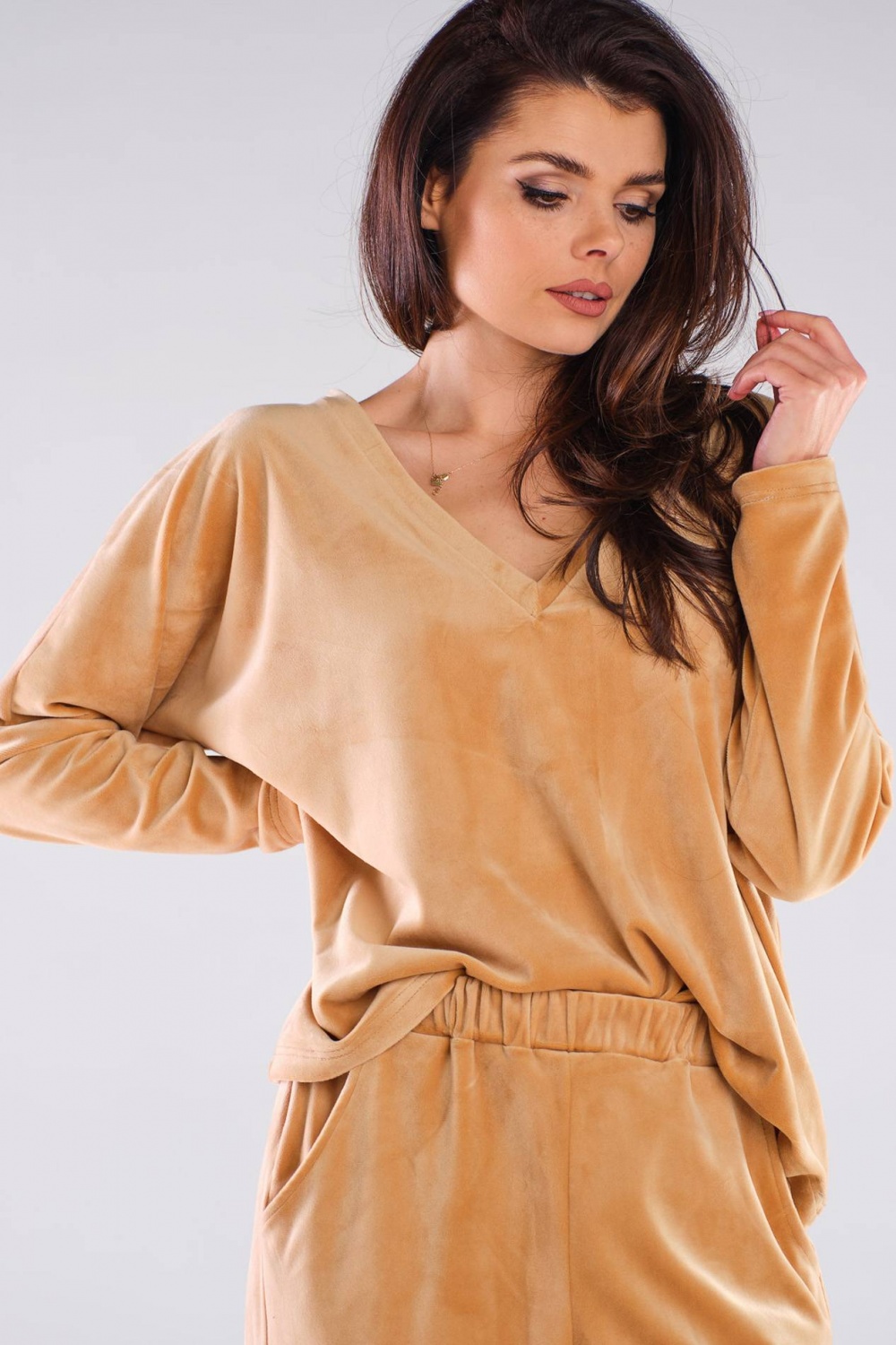 Bluzka Damska Model A417 Beige - awama - obrazek 4