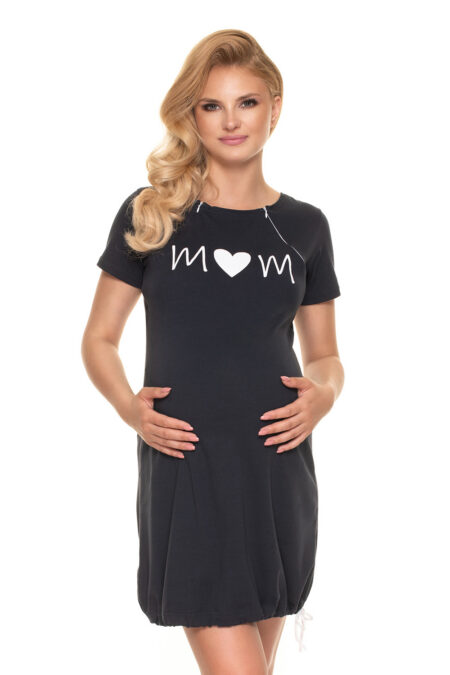 Koszula Nocna Ciążowa Model 0190 Navy - PeeKaBoo
