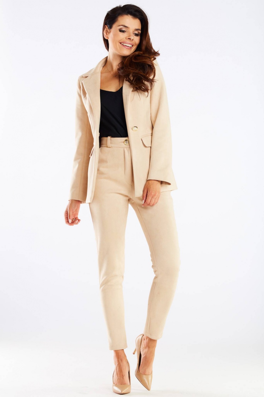 Spodnie Damskie Model A461 Beige - awama - obrazek 4