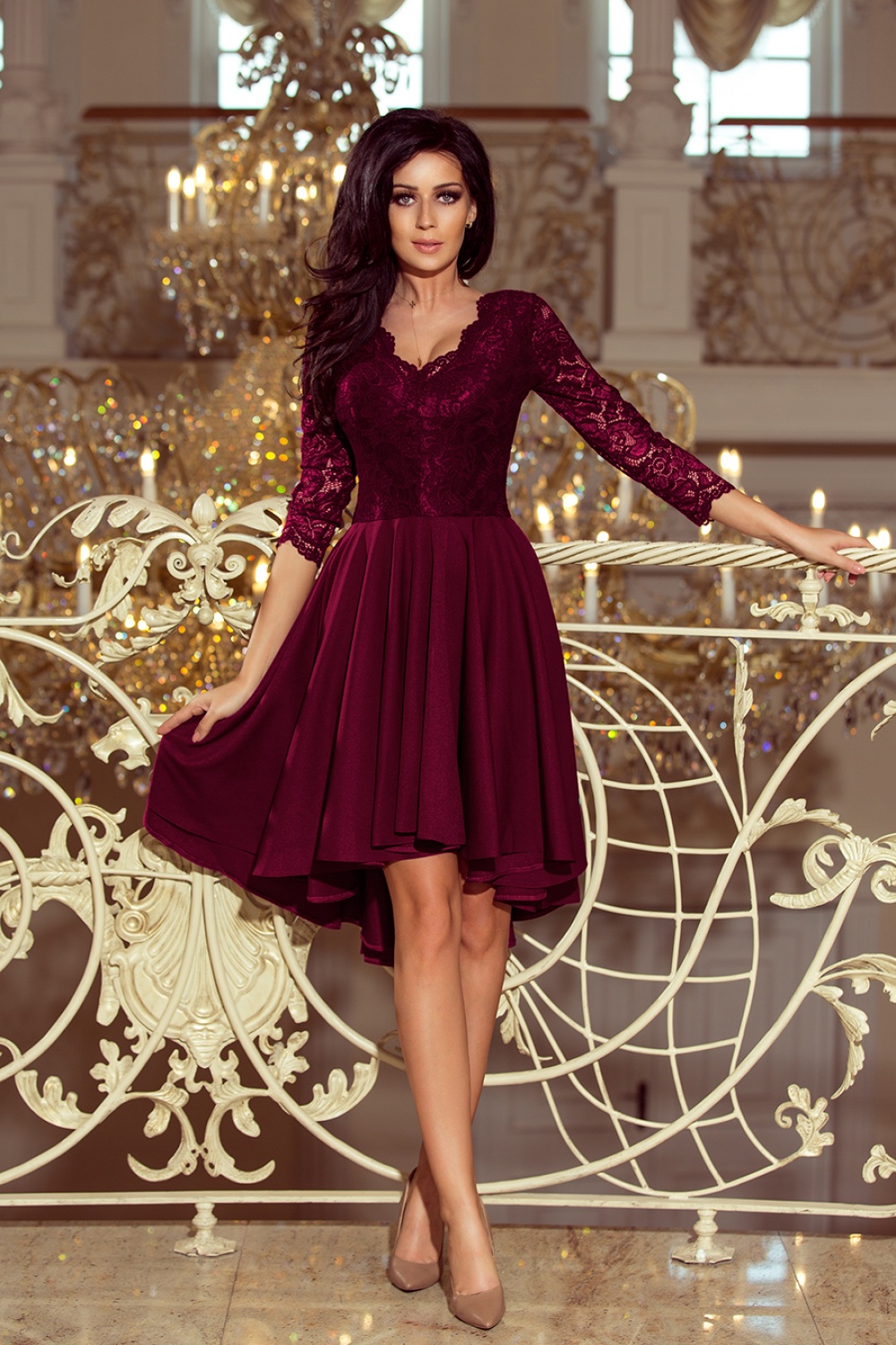 Sukienka Model Nicolle 210-13 Śliwka - Numoco - obrazek 2