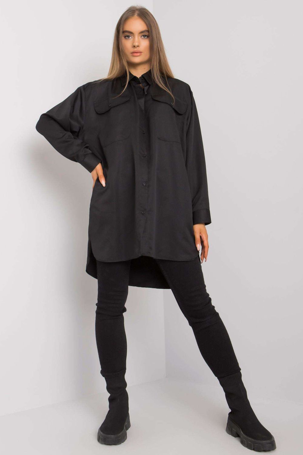 Koszula Damska Model EM-KS-678-1.09 Black - Ex Moda - obrazek 2