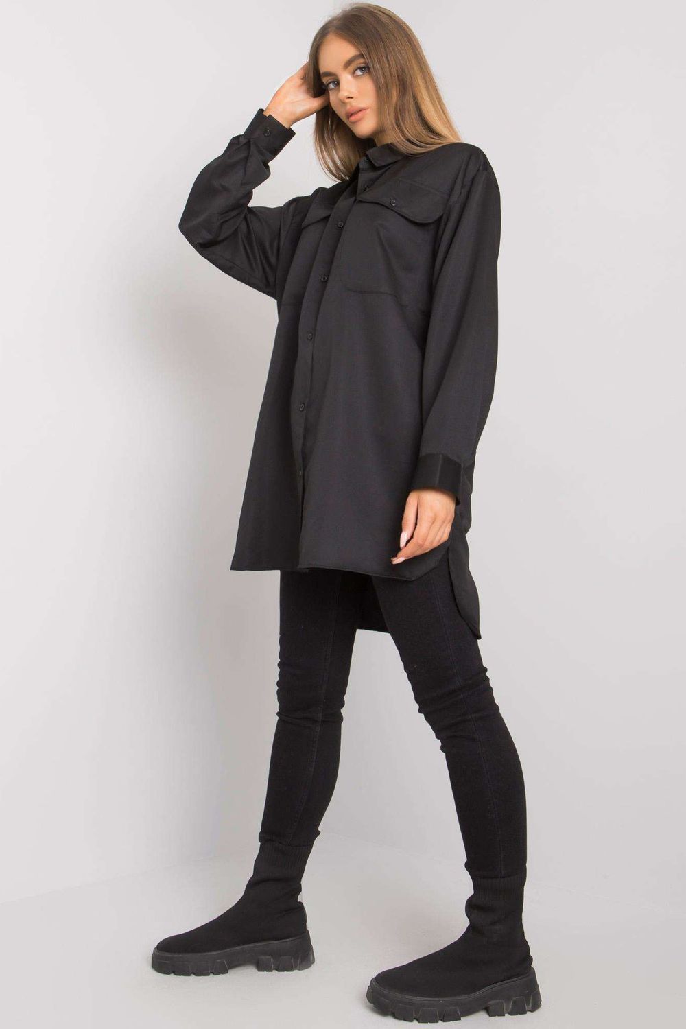 Koszula Damska Model EM-KS-678-1.09 Black - Ex Moda - obrazek 3