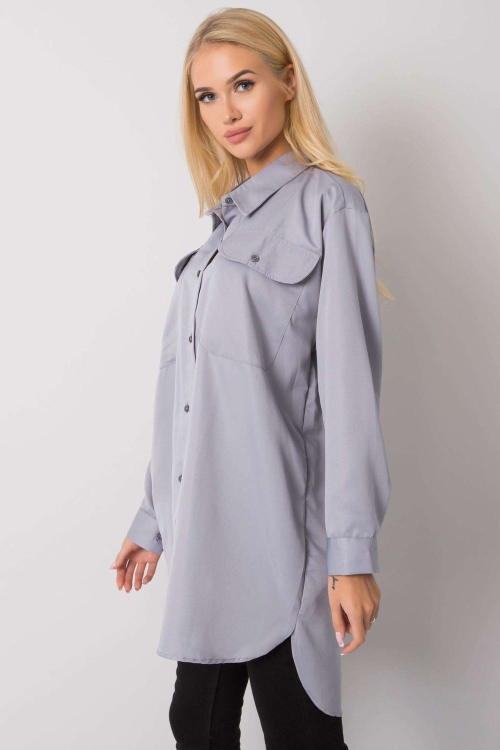 Koszula Damska Model EM-KS-678-1.09 Grey - Ex Moda - obrazek 2