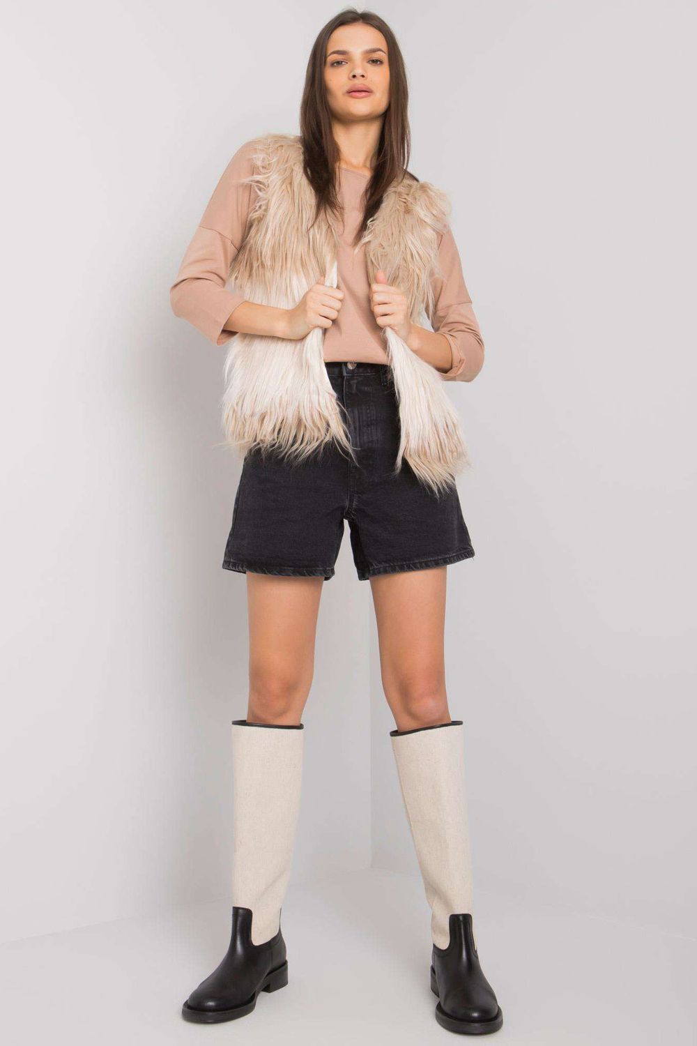 Kamizelka Model YP-KZ-DT-067.23P Beige - Yups - obrazek 3