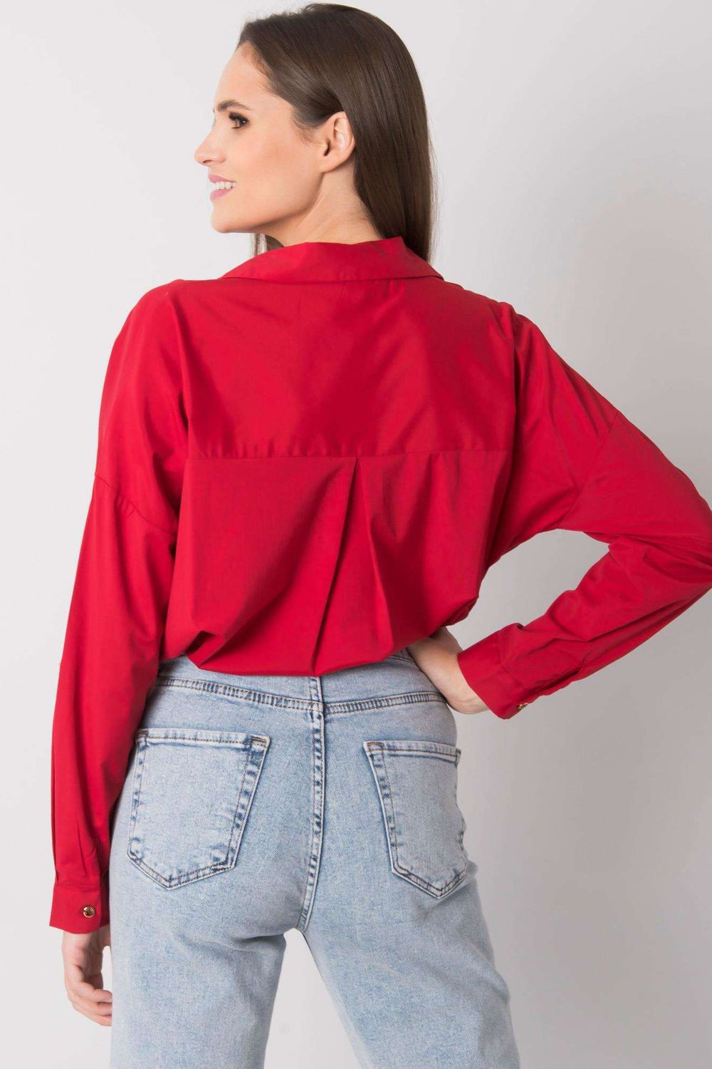 Koszula Damska Model EM-KS-004.42 Dark Red - Ex Moda - obrazek 3