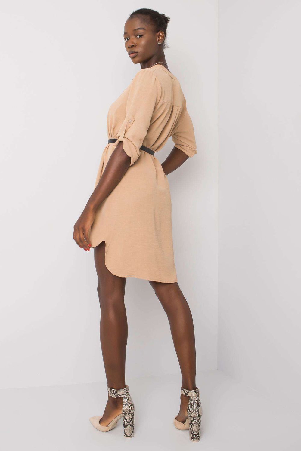 Sukienka Model DHJ-SK-5766.18X Camel - Italy Moda - obrazek 3
