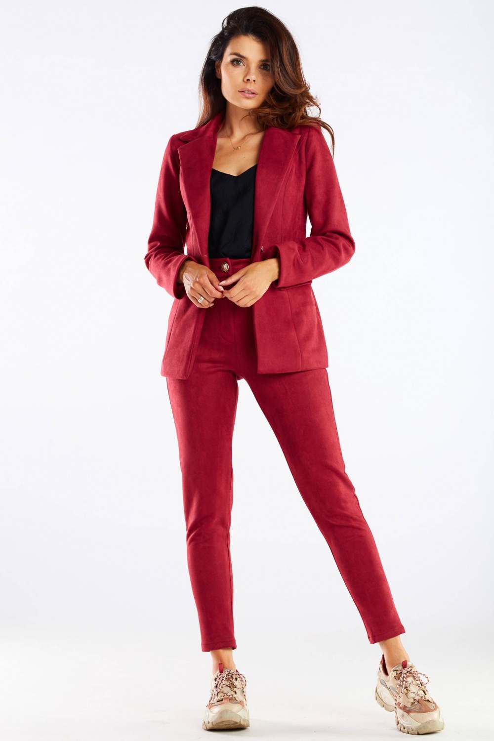 Spodnie Damskie Model A461 Bordo - awama - obrazek 2