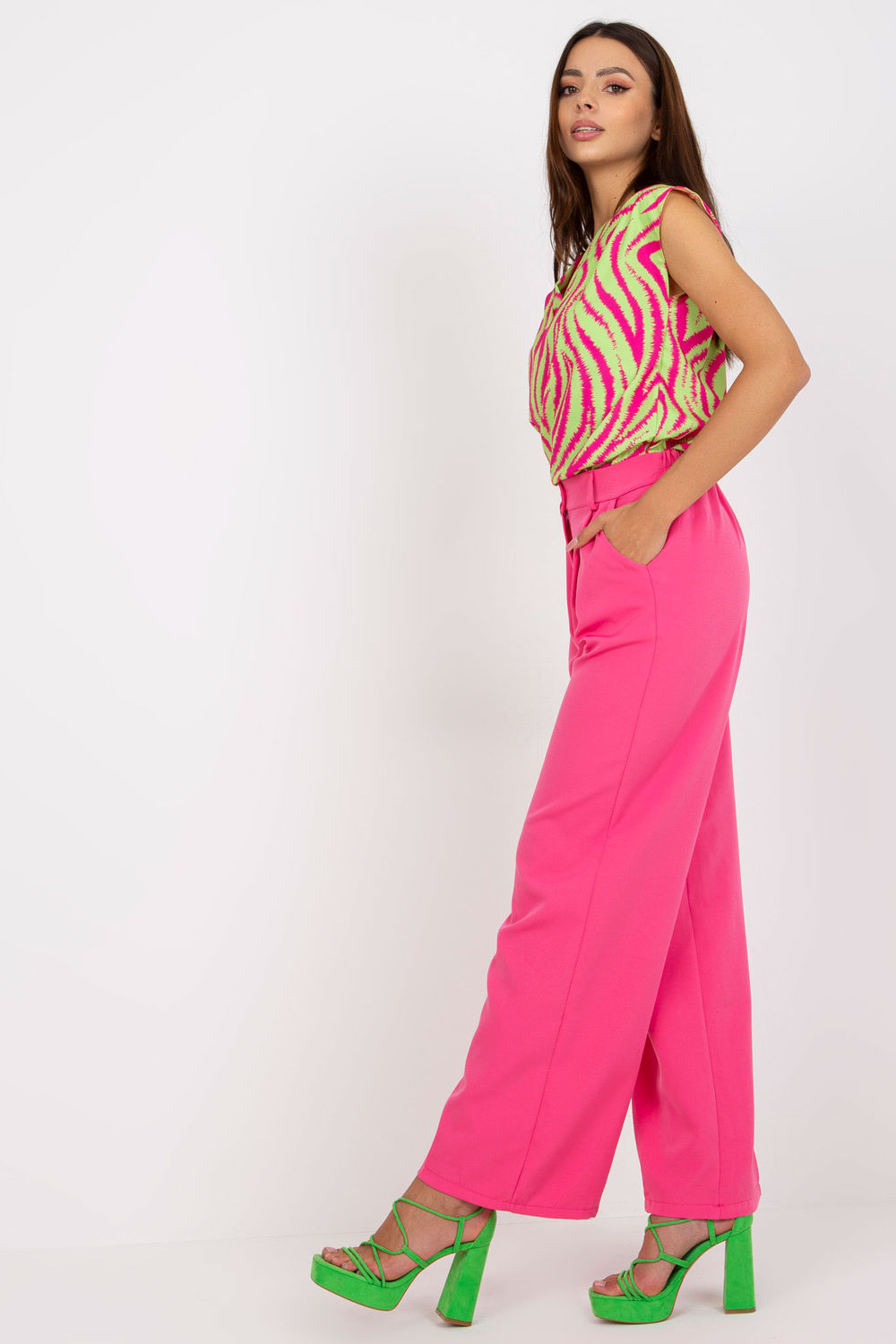 Spodnie Damskie Model DHJ-SP-15679.01X Pink - Italy Moda - obrazek 2