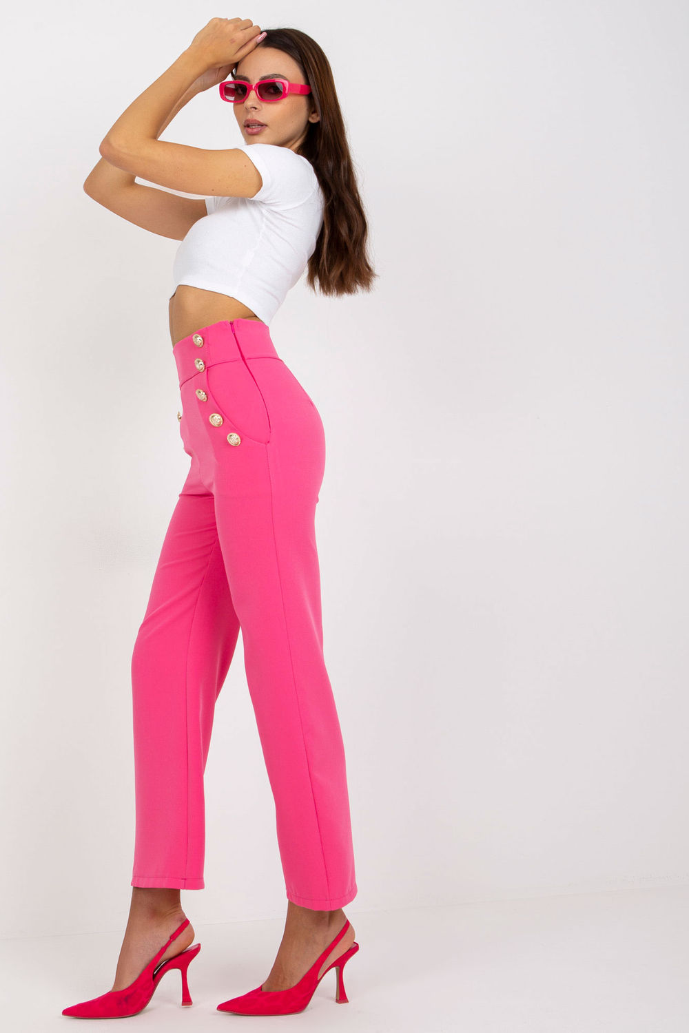 Spodnie Damskie Model DHJ-SP-16008.01X Dark Pink - Italy Moda - obrazek 2