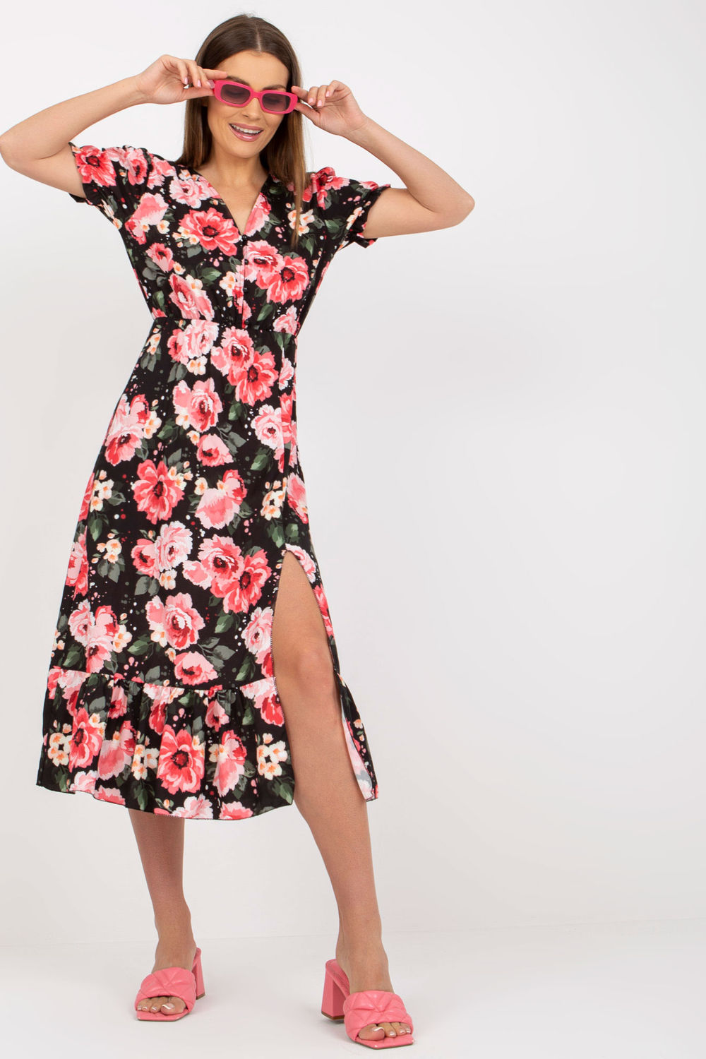 Sukienka Model DHJ-SK-7006.48 Black/Red - Italy Moda - obrazek 2