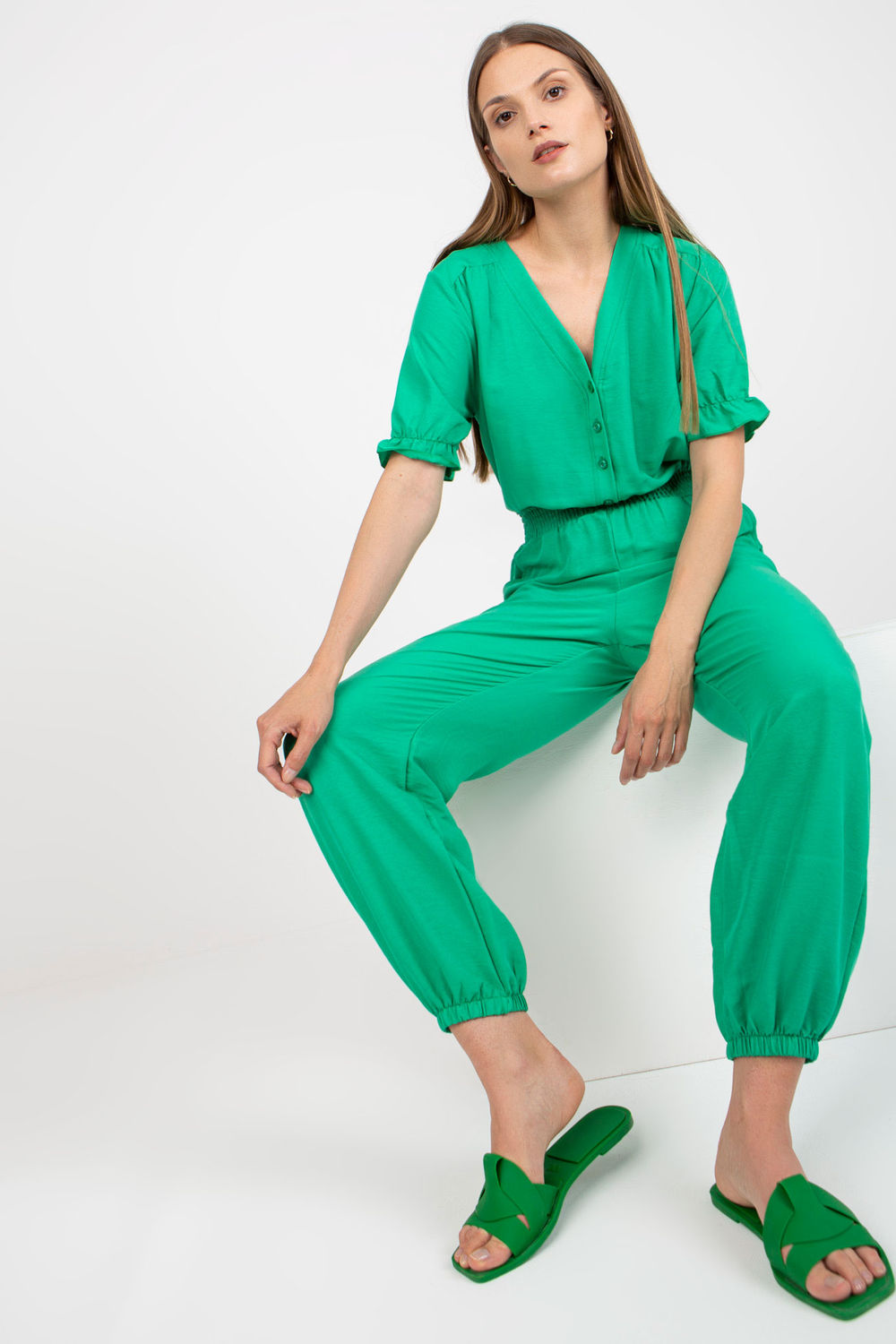 Kombinezon Model CA-KO-6298.68 Green - Rue Paris - obrazek 2