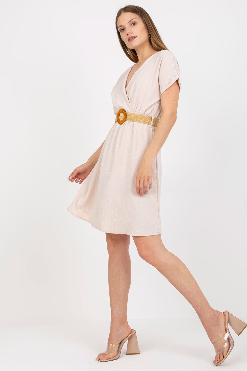 Sukienka Model CA-SK-6308.55 Light Beige - Rue Paris - obrazek 2