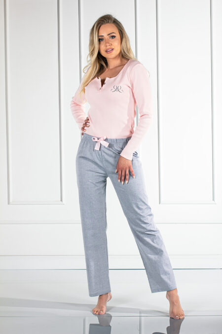 Piżama Damska Model Linda 179489 Pink/Grey - Momenti Per Me