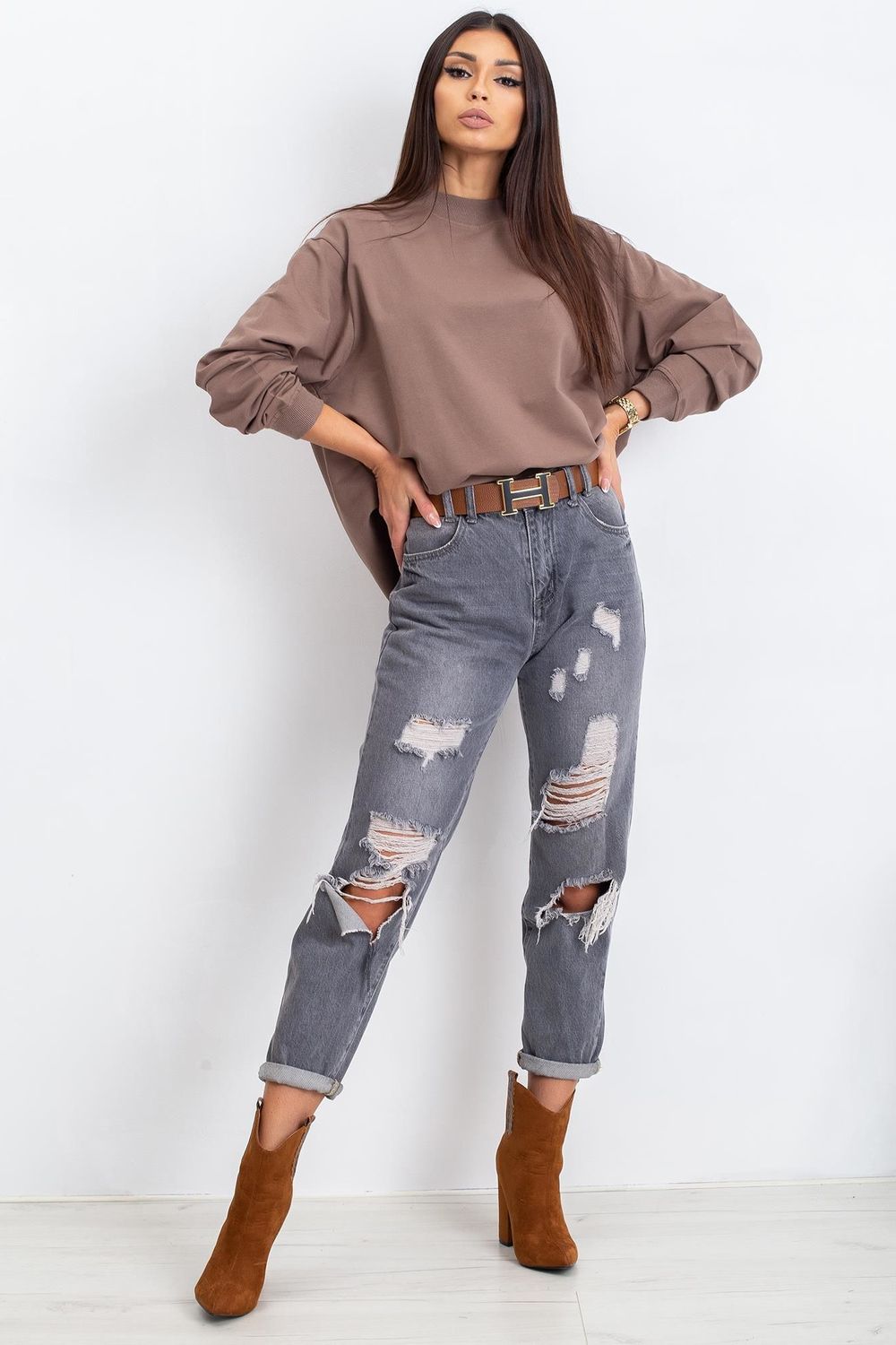 Bluza Damska Model RV-BL-5185.92P Brown - BFG - obrazek 2