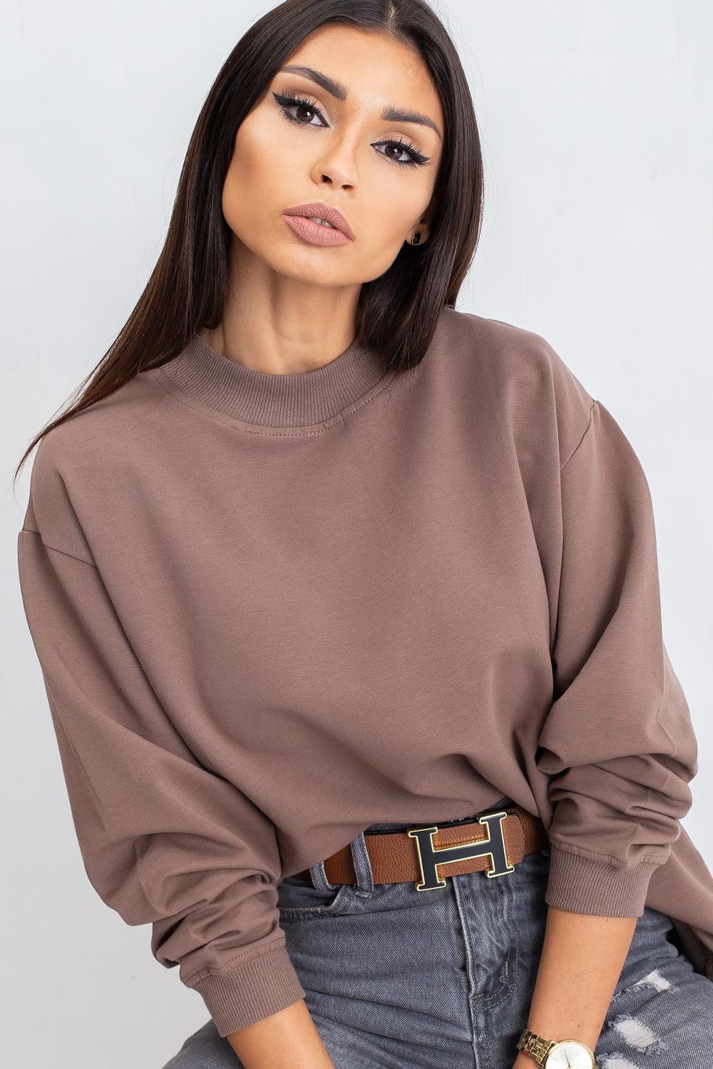 Bluza Damska Model RV-BL-5185.92P Brown - BFG - obrazek 3