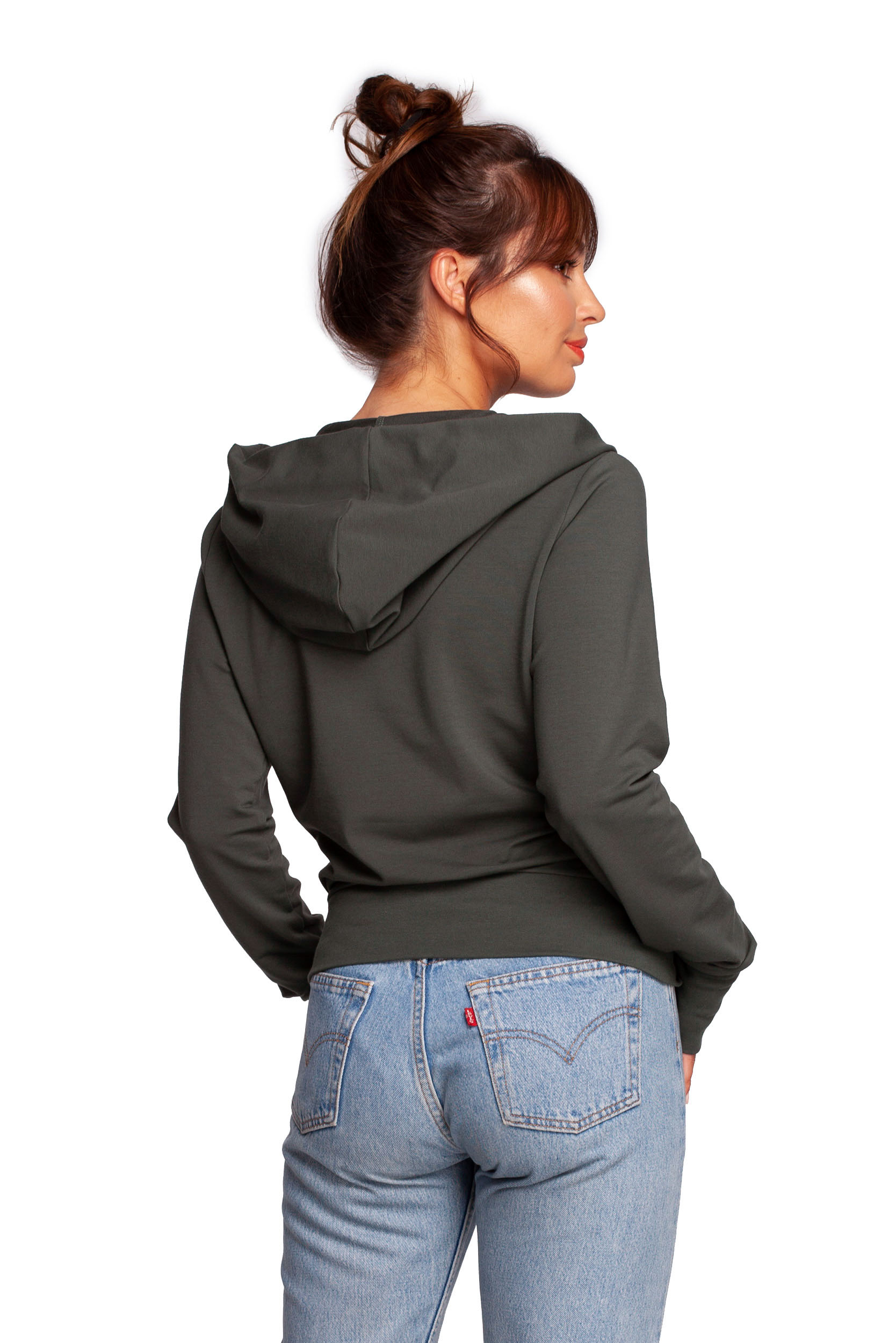 Bluza Damska Model B246 Militare Green - BeWear - obrazek 3