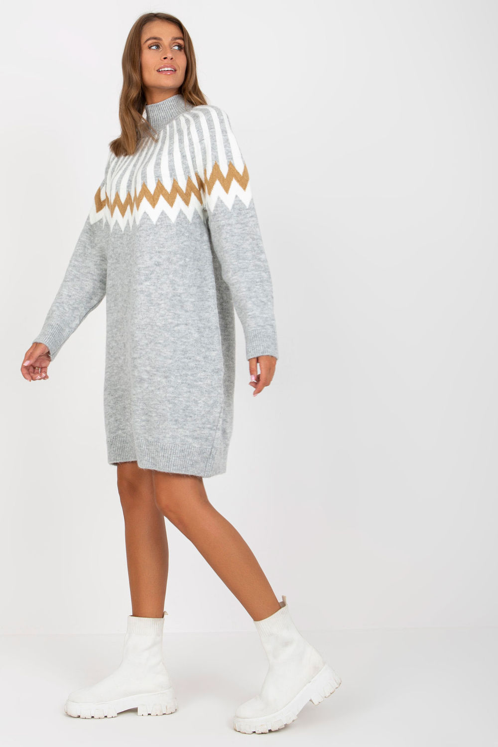 Sukienka Model LC-SK-0098.37X Grey - Rue Paris - obrazek 2