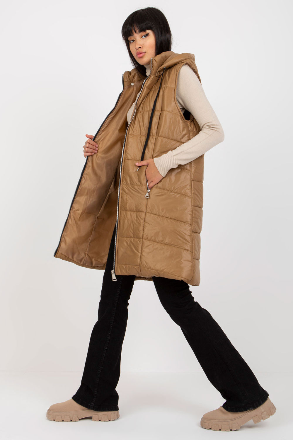 Kamizelka Model TW-KZ-BI-82019.09 Light Brown - Och Bella - obrazek 2