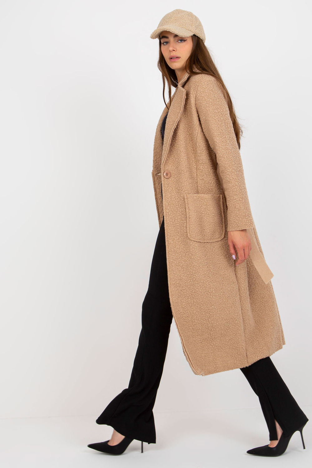 Płaszcz Damski Model TW-PL-BI-5220.63 Beige - Och Bella - obrazek 2