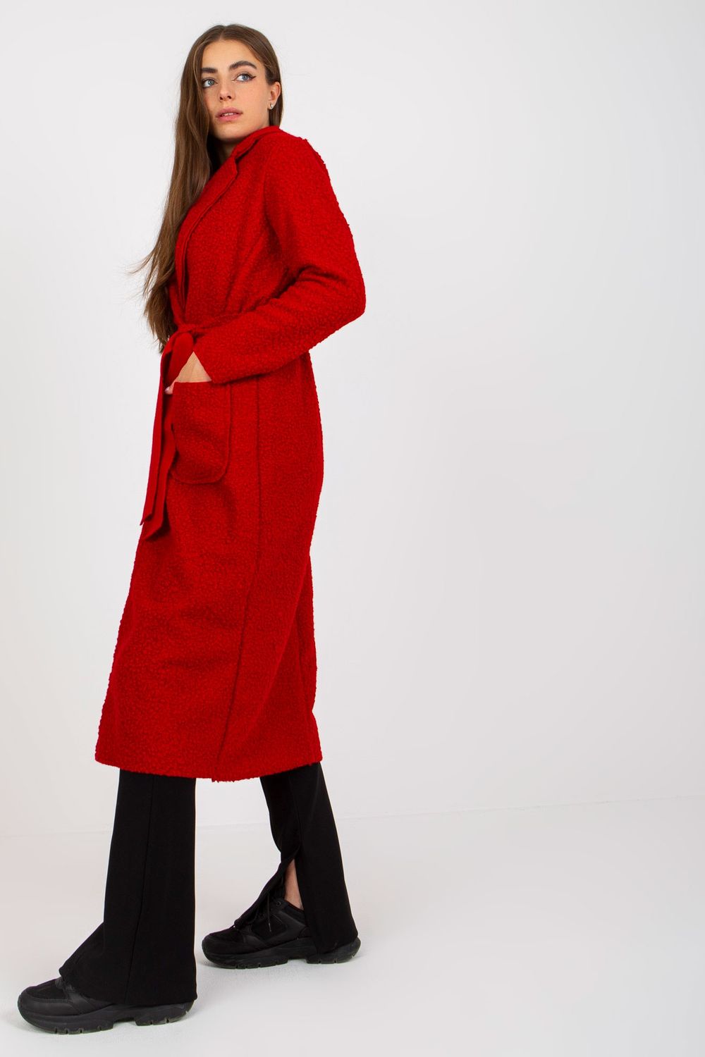 Płaszcz Damski Model TW-PL-BI-5220.63 Dark Red - Och Bella - obrazek 2