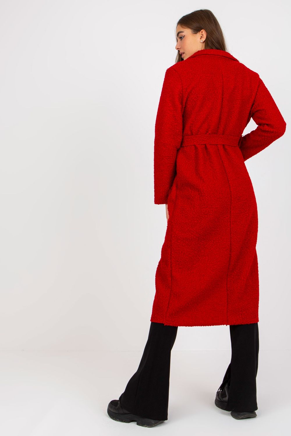 Płaszcz Damski Model TW-PL-BI-5220.63 Dark Red - Och Bella - obrazek 3